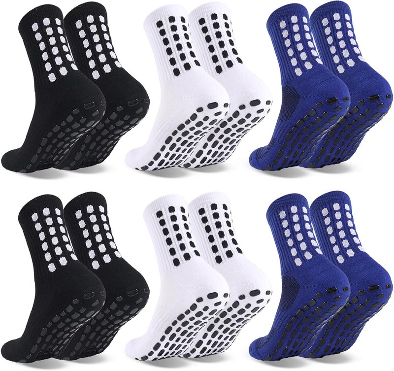 Barrlves Store 6 Pairs Grip Soccer Socks Colorful Non Slip Sports Football Basketball Hospital Yoga Socks for Men Women - Image 1